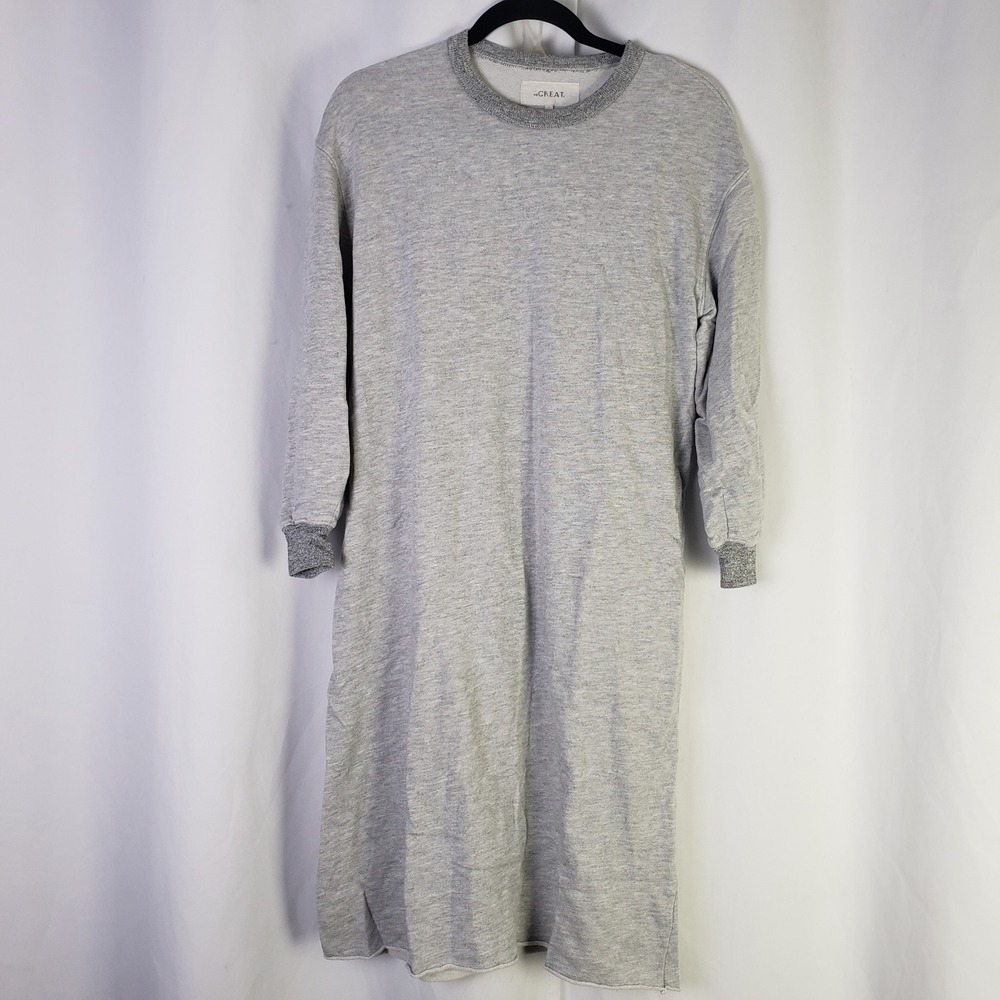 The Great Heather Gray Sweatshirt Dress Size 1 Small Cotton Rayon Midi